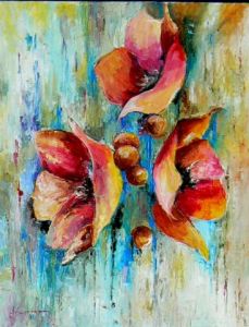 Voir le détail de cette oeuvre: Trois  fleurs rouges