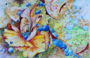 Voir le détail de cette oeuvre: fleur aux bulles bleues